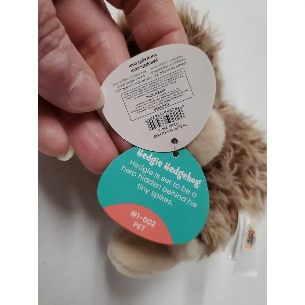 Aurora World Palm Pals 2021 HEDGIE HEDGEHOG Mini Stuffed Beanbag 5 Inch New